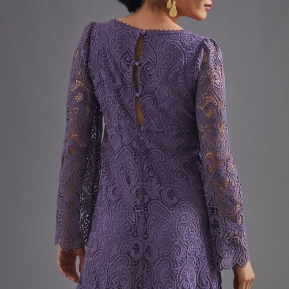 Anthropologie NWT Maeve Embroidered Lace Mini Black Dress Size 4. - Picture 5 of 10